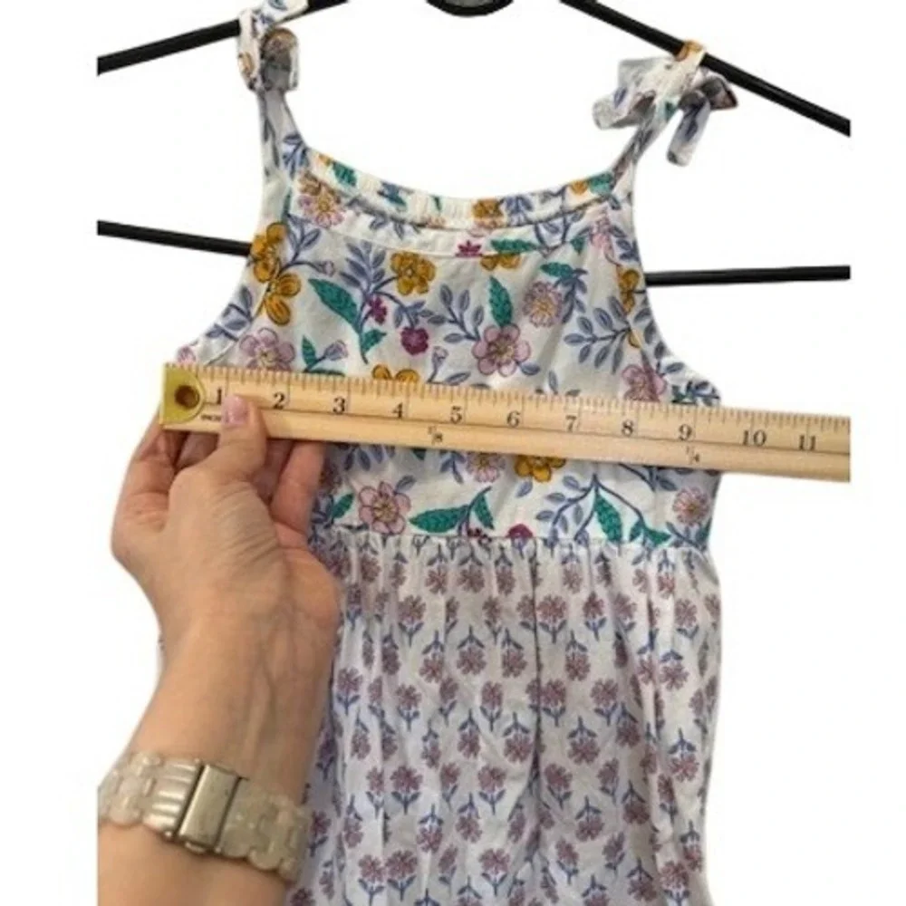 Carter's Floral Tiered Dress Toddler 3T Cotton Sleeveless Shoulder Ties‎ EASTER